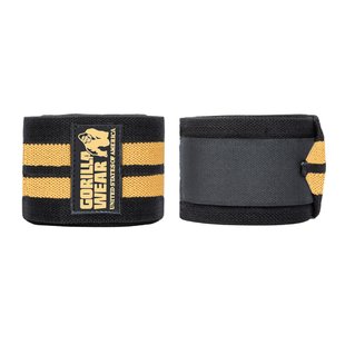 Спортивные наколенные бинты  Knee Wraps (Black/Gold) Gorilla Wear KW-217 фото