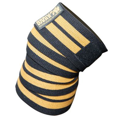Спортивні бинти на коліна  Knee Wraps (Black/Gold) Gorilla Wear KW-217 фото
