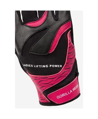Спортивньіе женские перчатки Women's Fitness Gloves 2.0 (Black/Pink) Gorilla Wear WrG - 1315 фото