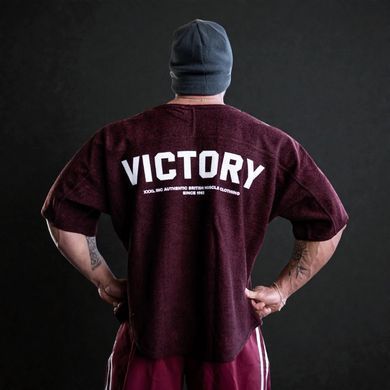 XXXL Explosivefibres ""Victory" 2 stripe Towelling Rag Top (Burgundy Fleck) спортивна чоловіча футболка для бодібілдингу. F-1463 фото