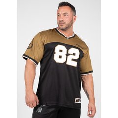Спортивна чоловіча футболка Trenton Football Jersey (Black/Gold) Gorilla Wear F-772 фото