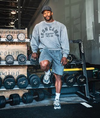 Gasp Iron Camp Crewneck (Washed Black) спортивний чоловічій светр для бодібілдингу. IC-1527 фото