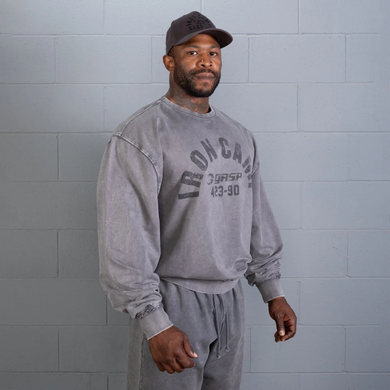 Gasp Iron Camp Crewneck (Washed Black) спортивний чоловічій светр для бодібілдингу. IC-1527 фото