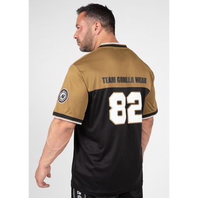 Спортивная мужская футболка Trenton Football Jersey (Black/Gold) Gorilla Wear F-772 фото