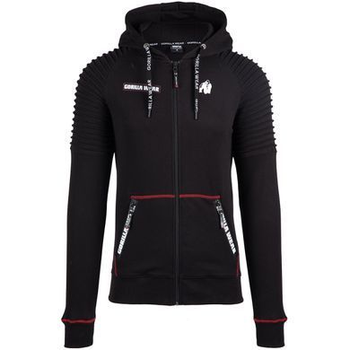Gorilla Wear Georgia Zip Hoodie (Black) мужская спортивная худи для бодибилдинга. ZH-1222 фото
