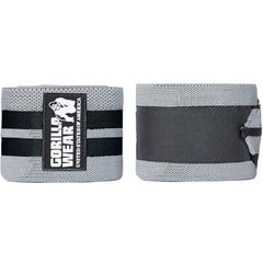 Спортивные наколенные бинты Knee Wraps (Black/Grey) Gorilla Wear KW-773 фото