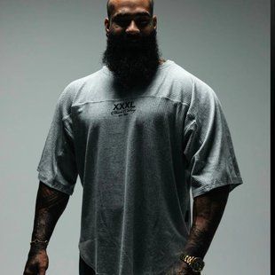 XXXL Explosivefibres "Victory - Est.1983" Cotton rib Rag Top (Cloud Grey) спортивна чоловіча футболка для бодібілдингу. F-1466 фото