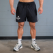 Gasp 2 Stripe Standard Mesh Shorts 4" (Black/White) спортивные мужские шорты для бодибилдинга. Ssh-1520 фото 1