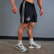 Gasp 2 Stripe Standard Mesh Shorts 4" (Black/White) спортивные мужские шорты для бодибилдинга. Ssh-1520 фото 2