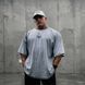 XXXL Explosivefibres "Victory - Est.1983" Cotton rib Rag Top (Cloud Grey) спортивна чоловіча футболка для бодібілдингу. F-1466 фото 5