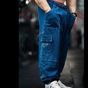 Explosive Fibres GymJean - Stonewash (Denim) Denim with Black Stitch спортивні чоловічі штани для бодібілдингу. DP-1549 фото