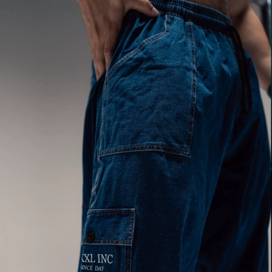 Explosive Fibres GymJean - Stonewash (Denim) Denim with Black Stitch спортивні чоловічі штани для бодібілдингу. DP-1549 фото
