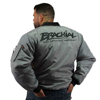 Спортивная мужская куртка  Flight Jacket "Sky" (grey) Brachial  FJ-437 фото