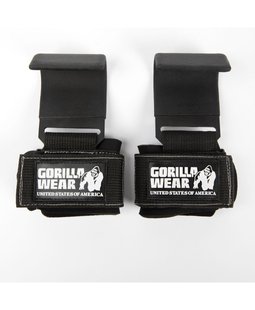 Спортивные унисекс крюки  Weight Lifting Hooks (Black/White) Gorilla Wear WLH-244 фото