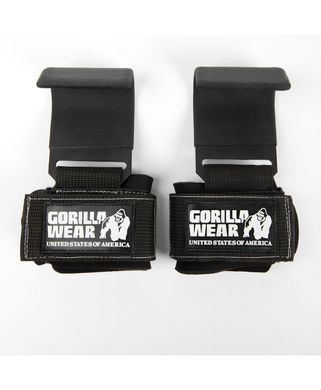 Спортивные унисекс крюки  Weight Lifting Hooks (Black/White) Gorilla Wear WLH-244 фото