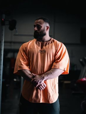 XXXL Explosivefibres "Victory - Est.1983" Cotton rib Rag Top (Orange Juice) спортивна чоловіча футболка для бодібілдингу. F-1467 фото