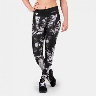 Спортивные женские леггинсы Phoenix tights (Black/White) Gorilla Wear LJ-521 фото