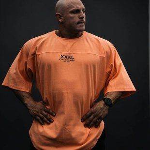XXXL Explosivefibres "Victory - Est.1983" Cotton rib Rag Top (Orange Juice) спортивна чоловіча футболка для бодібілдингу. F-1467 фото