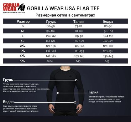 Спортивная мужская футболка USA Flag Tee (Gray) Gorilla Wear F-458 фото