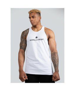 Gorilla Wear Carter Stretch Tank (White) спортивна чоловіча майка для бодібілдингу M-1035 фото