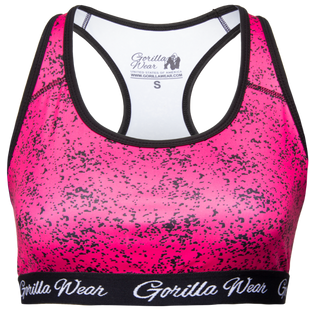 Женский спортивный топ Hanna Sports Bra (Black/Pink) Gorilla Wear SB-523 фото