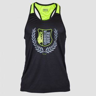 Gorilla Wear Lexington (Black/Neon Lime) спортивна чоловіча майка для бодібілдингу M-676 фото