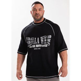 Gorilla Wear Finley Oversized (Black/Gray) спортивна чоловіча футболка для бодібілдингу. F-641 фото