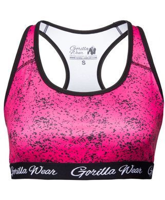 Gorilla Wear Hanna Sports Bra (Black/Pink) женский спортивный топ для фитнеса SB-523 фото