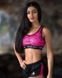 Gorilla Wear Hanna Sports Bra (Black/Pink) женский спортивный топ для фитнеса SB-523 фото