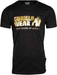 Спортивная мужская футболка Classic T-shirt (Black/Gold) Gorilla Wear F-115 фото