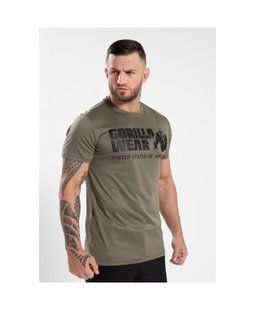 Gorilla Wear Classic T-shirt (Army Green) спортивна чоловіча футболка для бодібілдингу. F-677 фото