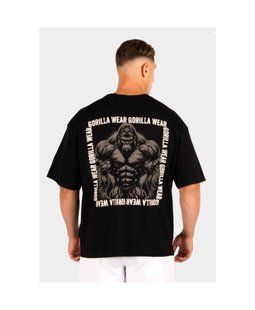 Gorilla Wear Philip Oversized T-Shirt (Black) спортивна чоловіча футболка для бодібілдингу. F-1385 фото