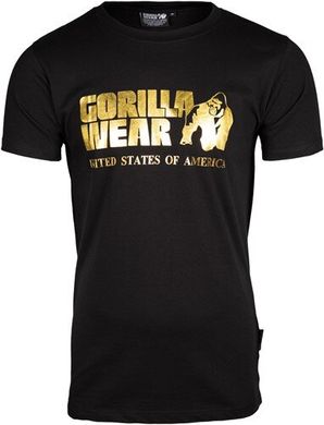 Спортивна чоловіча футболка Classic T-shirt (Black/Gold) Gorilla Wear F-115 фото