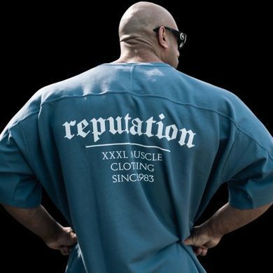 XXXL Explosivefibres "Reputation" Micro Waffle Ragtop (Polo Blue) спортивна чоловіча футболка для бодібілдингу. F-1468 фото