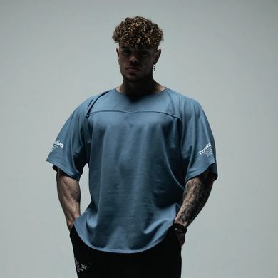 XXXL Explosivefibres "Reputation" Micro Waffle Ragtop (Polo Blue) спортивна чоловіча футболка для бодібілдингу. F-1468 фото