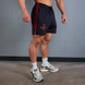 Gasp 2 Stripe Standard Mesh Shorts 4" (Black/Red) спортивные мужские шорты для бодибилдинга. Sst-1521 фото 2