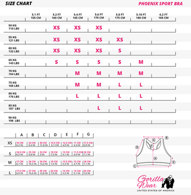 Gorilla Wear Phoenix Sports Bra (Black/White) женский спортивный топ для фитнеса SB-525 фото