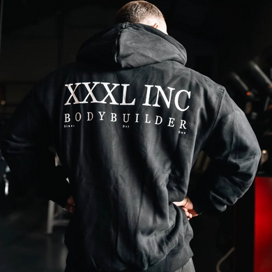 Explosive Fibres "Bodybuilder" 400gsm 100% Cotton Zip Hoodie (Black) спортивная мужская толстовка для бодибилдинга. ZH-1552 фото