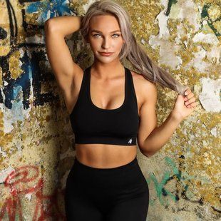Gorilla Wear Yava Seamless Bra (Black) cпортивний жіночий топ для фітнесу. SB-38 фото
