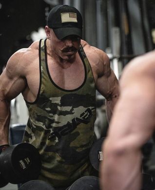 Gasp Vintage T-back (Green Camo) спортивна майка для бодібілдингу.  M-197 фото