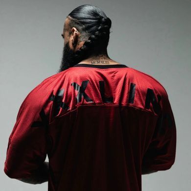 Explosive Fibres Ltd "XXXL INC " Airtex V neck Shirt (Ruby Red) спортивна чоловіча футболка для бодібілдингу. F-1483 фото
