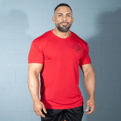 Better Bodies Mesh Standard Tee (Chili Red) спортивна чоловіча футболка для бодібілдингу. F-1509 фото