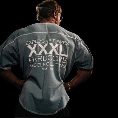Explosive Fibres Ltd "Classic XXXL Logo" Vintage Wash Loop stitched Rag Top Pool Blue (Limited Edition) спортивна чоловіча футболка для бодібілдингу. F-1469 фото