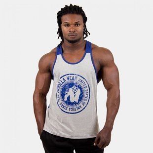 Спортивная мужская майка Roswell (Gray/Navy) Gorilla Wear M-581 фото