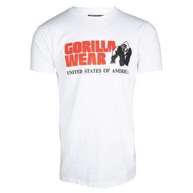 Gorilla Wear  Classic T-shirt (White) спортивна чоловіча футболка для бодібілдингу. F-116 фото