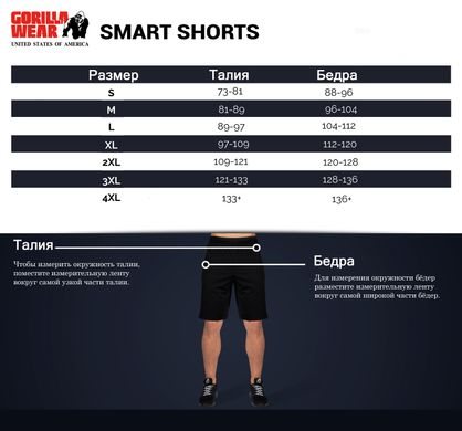 Спортивні чоловічі шорти Smart Shorts (Black) Gorilla Wear  ShC-27 фото
