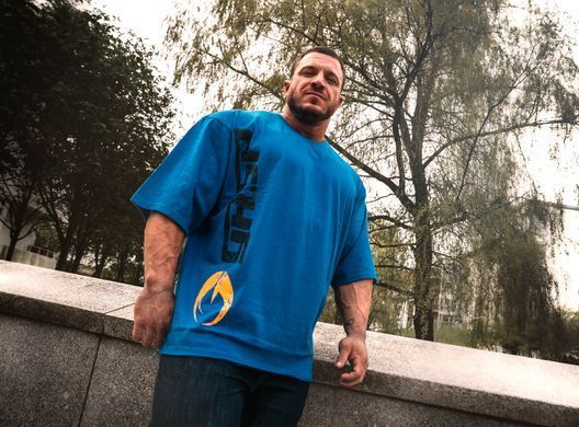GASP Iron Tee (Sky Blue) чоловіча спортивна футболка для бодібілдингу. F-297 фото