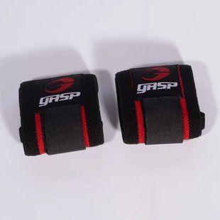 GASP wrist wraps (Black/Red) спортивні кистьові бинти для бодібілдингу. WrW-1485 фото