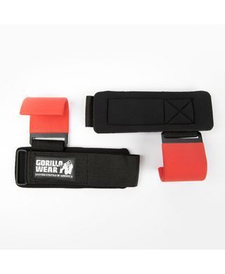 Gorilla Wear Weight Lifting Hooks (Black/Red) спортивні унісекс гаки для бодібілдингу. WLH-1119 фото