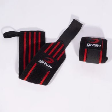 GASP wrist wraps (Black/Red) спортивні кистьові бинти для бодібілдингу. WrW-1485 фото